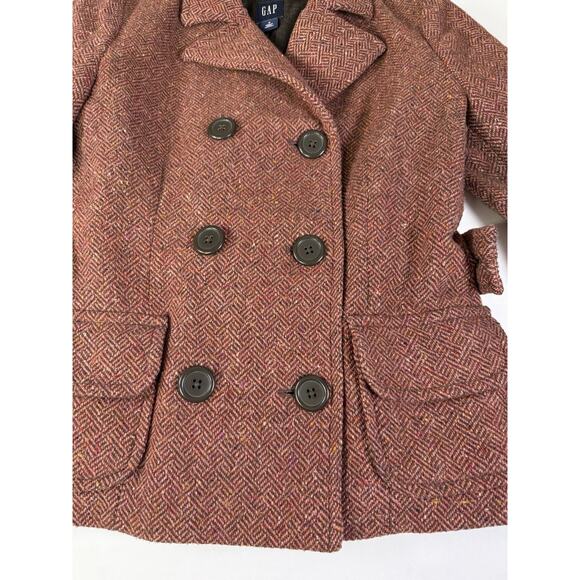 Gap Tweed Pea Coat Double-breasted Wool Blend Women's Size 4 - Picture 2 of 11
